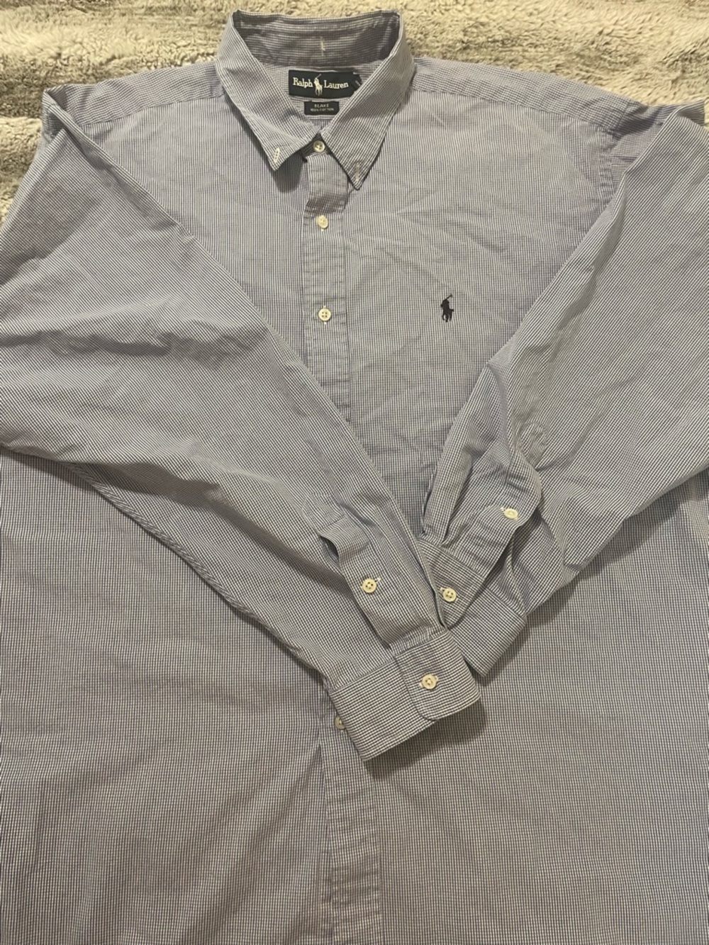 Ralph Lauren Men's Light Blue Pinstripe Button-Down Shirt